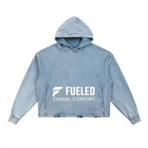 Fueled Casual Comfort's Unisex Vintage Washed Frayed-Hem Hoodie