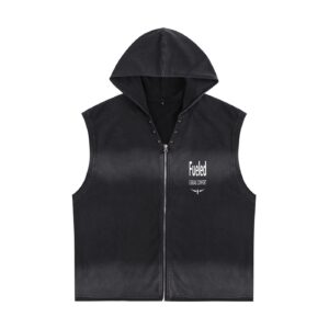 Fueled Casual Comfort's Unisex Vintage Washed Zip-Up Hooded Tank Top