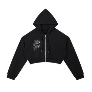 Fueled Casual Comfort's Women's Essential Cropped Zip-Up Hoodie