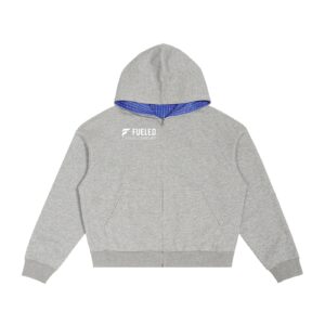 Fueled CasuL Comfort's Unisex Contrast Plaid Boxy Zip Hoodie