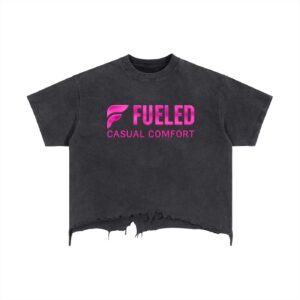 Fueled Casual Comfort's Unisex Vintage Wash Boxy Distressed Hem T-Shirt