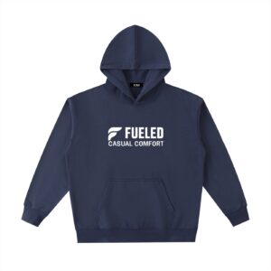 Fueled Casual Comfort's White Logo Unisex Hoodie