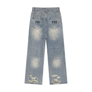 Fueled Casual Comfort's Unisex Vintage Wash Distressed Denim Jeans