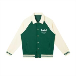 Fueled Casual Comfort's Unisex Contrast Raglan Sleeve Baseball Jacket