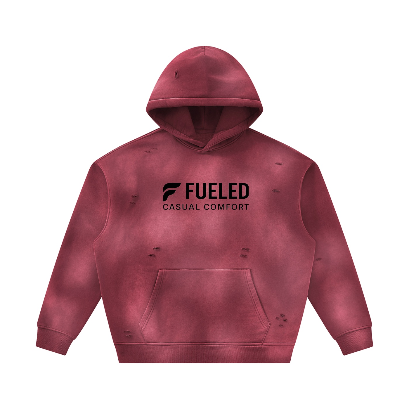 Fueled Casual Comfort's Unisex Sunfade Frayed Fleece Hoodie