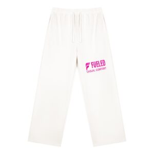 Fueled Casual Comfort's Exclusive White/Pink Lateral Unisex (Straight Leg) Pant | Breast Cancer Awareness Edition